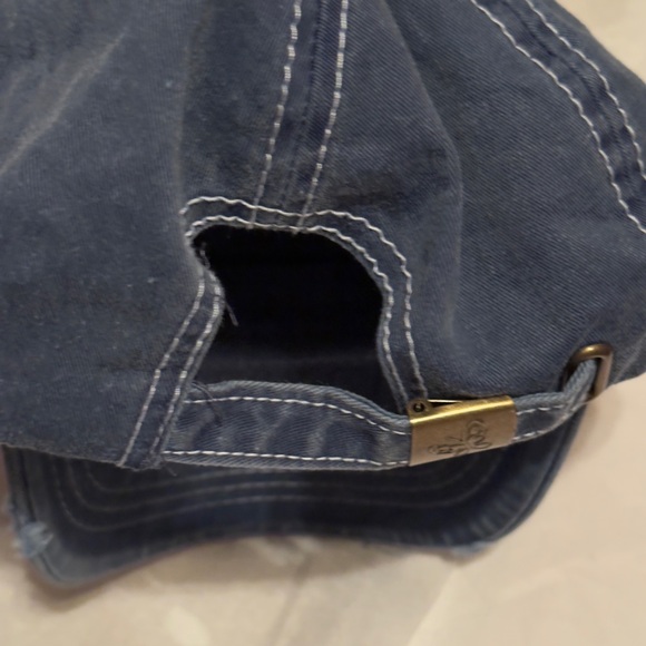 Distressed Denim Baseball Cap - Picture 10 of 16